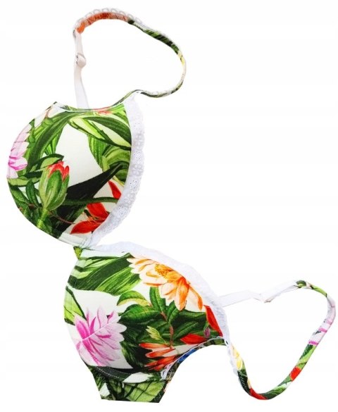 NOWY TEZENIS kwiaty kolorowy push-up stanik 70B NOWY TEZENIS kwiaty kolorowy push-up stanik 70B